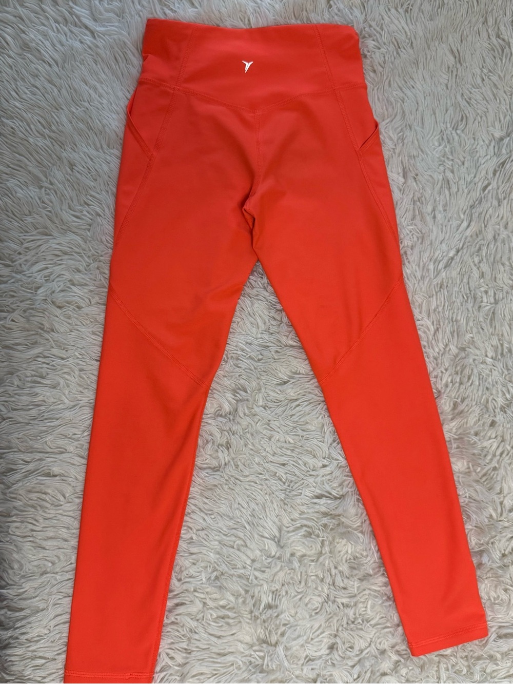 Kids Neon Orange‎ Athletic Leggings - Performance Tights
